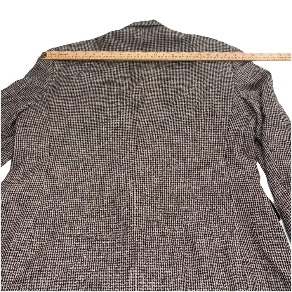 Haggar Clothing Co Houndstooth Blazer 46L Single-Breasted Inner Pockets Workwear